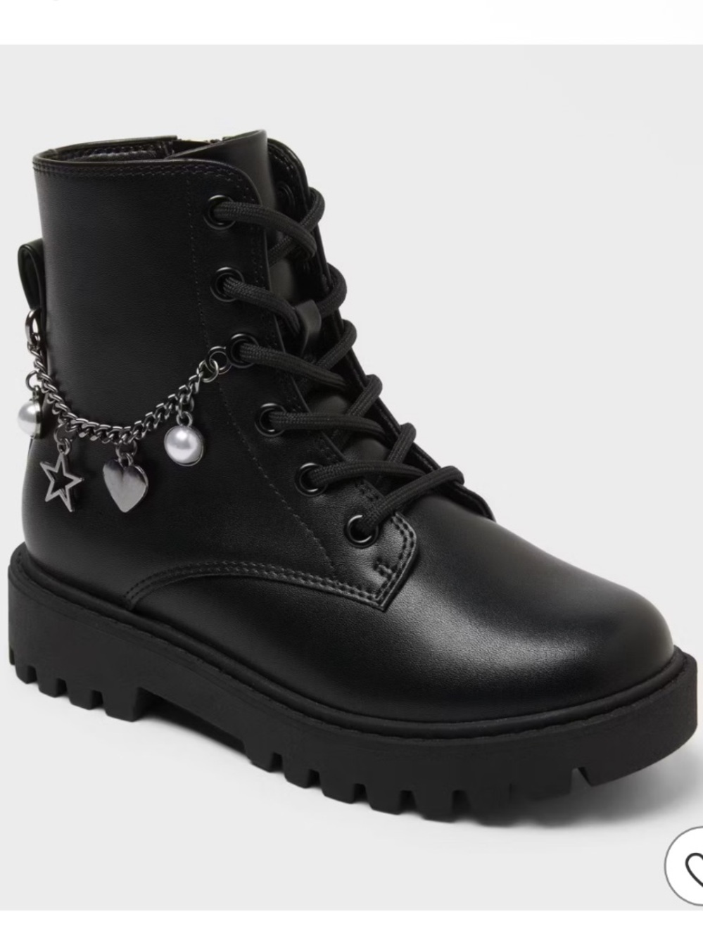 Art Class Blaze Lug Sole Ankle Boots in Black - Kids Size 2 New NWT